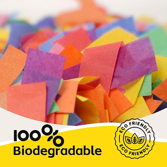 12 Inch Confetti Biodegradable [6 Pack] Confetti Cannons | Multicolor Confetti Poppers for Wedding,Birthday PartyChristmas Eve and New Year Give a Gift