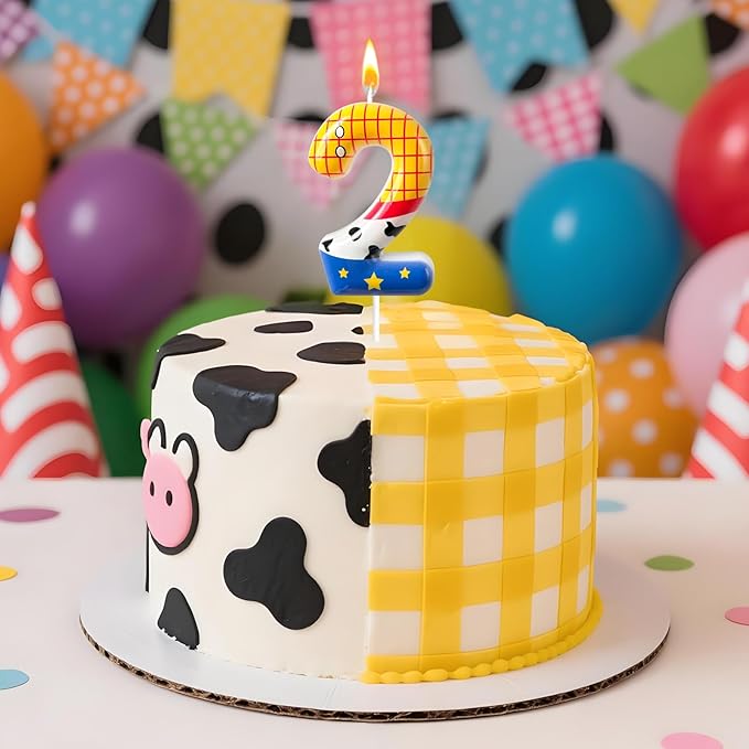 Toys Inspired Game Birthday Number Candles, Cartoon Story Number Candles, Cartoon Cake Decorations, Birthday Decoration Supplies, Suitable for Boys and Girls Party Celebrations (2)
