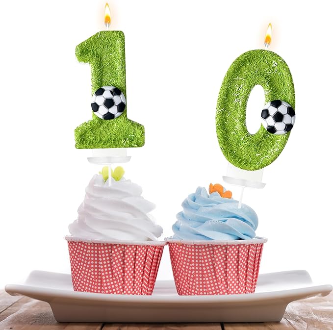 1st Birthday Candles，Soccer Birthday Decorations，Suitable for Girl and boy Cake Toppers, Wedding Cakes, Anniversaries, Party Celebrations, Birthday Decorations