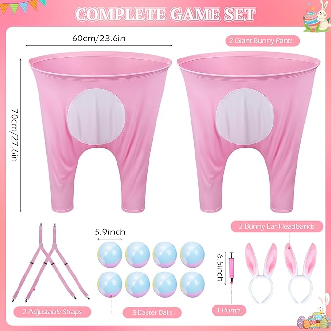 Easter Games for Kids–Funny Active Bunny Pants Tossing Game, Outdoor Easter Party Game, Perfect Yard & Classroom Group Game, Ages 4–8