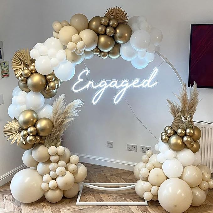 PartyWoo White Sand Balloons 155pcs Different Sizes of 18 12 10 5 Inch Off White Beige Cream Ivory Boho Neutral Balloon Arch Kit Garland for Wedding Baby Shower Birthday Party Decorations White-F12