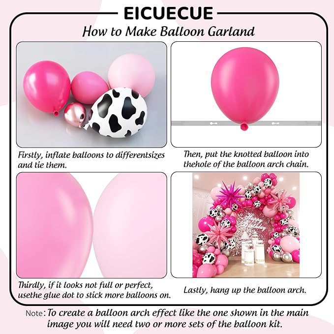 Disco Cowgirl Party Decorations 181Pcs Hot Pink Silver Cowgirl Balloon Arch Garland Kit for Anniversary, Bachelorette,Cow Girl Birthday, Farm, Western, Cowboy Theme Party Decoration