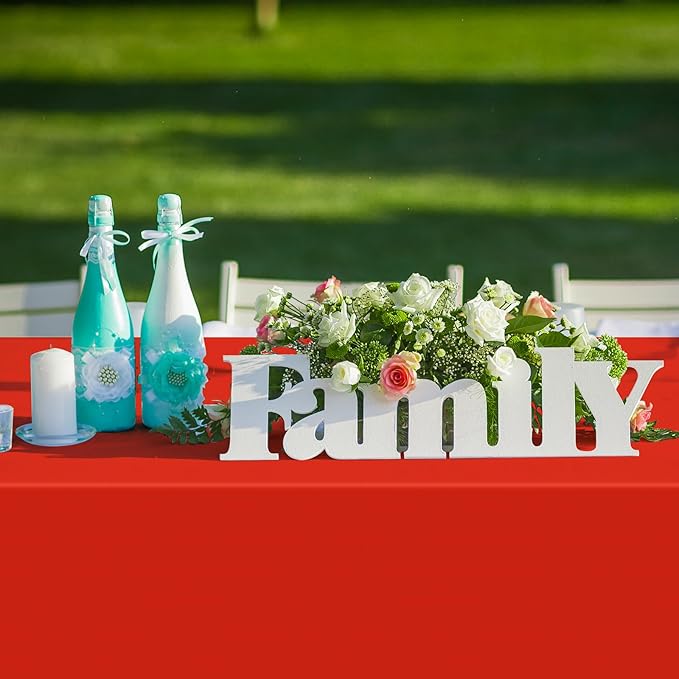 3Pcs Red Rectangle Tablecloths,Disposable Plastic Tablecloth,Waterproof Red Table Cover for Graduation Birthdays Weddings Anniversary Party Decorations,54 x 108 Inch