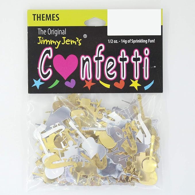 Confetti Music Instruments Silver, Gold Mix - 2 Half Oz Bags (1 oz) #9428 Q01