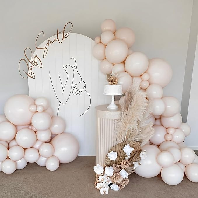 Voircoloria 110pcs Blush Balloons 12inch Nude Latex Party Balloons for Graduation, Wedding, Birthday, Bridal Shower, Baby Shower, Boho Theme Party, Anniversary Party Decorations