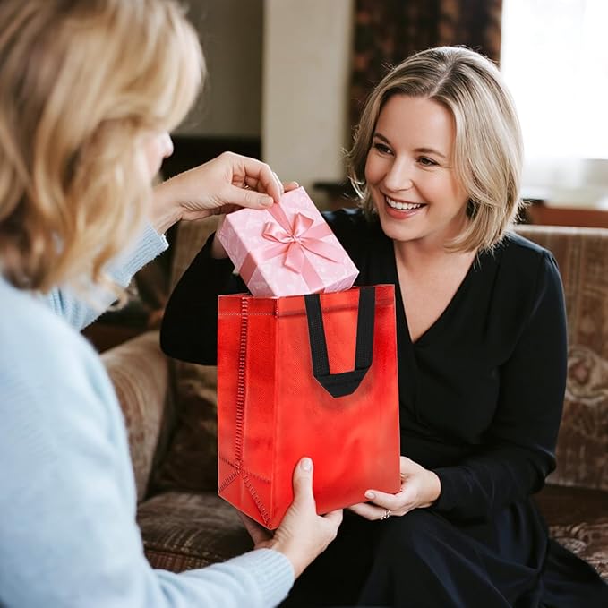 MAQIHAN Mother's Day Iridescent Gift Bags Medium - Iridescent Party Favor Bags with Handles Sturdy Goodie Bag for Birthday Wedding Easter Christmas Party Shopping for Man Women(9.8x7.8in)