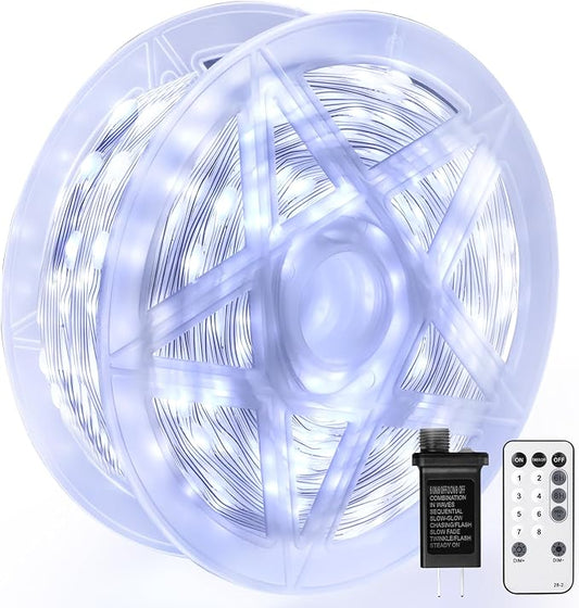 OGORI 328FT 1200LED Fairy Lights Outdoor, Cool White Fairy String Lights 8 Modes Remote & Timer, IP67 Waterproof Fairy Tree Lights for Bedroom, Wedding, DIY, Centerpiece, Christmas Decorations