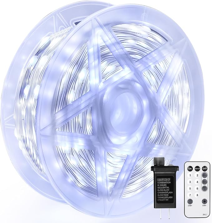 OGORI 262FT 1000LED Fairy Lights Outdoor, Cool White Fairy String Lights 8 Modes Remote & Timer, IP67 Waterproof Fairy Tree Lights for Bedroom, Wedding, DIY, Centerpiece, Christmas Decorations