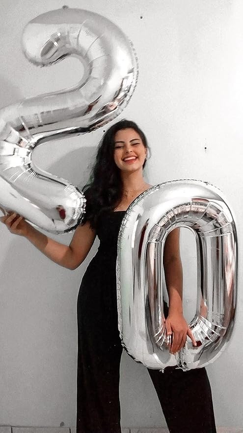 Number Balloon 40 Inch Silver, 18th Birthday Party Decoration for 1 8 18 81 Men & Women, Big Foil Balloon Number for Wedding Celebration Adult Party Supplies