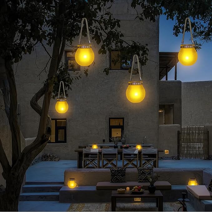 Solar Lanterns Outdoor Waterproof Hanging - Solar Lantern Garden Decor, Lanterns Lights for Backyard Porch Patio Table Yard Balcony Lawn Pathway