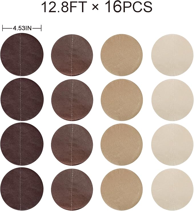 205Ft Brown Party Decorations Ombre Cream Tan Brown Boho Circle Dots Backdrop Streamer Tissue Paper Hanging Garland for Neutral Rustic Cowboy Western Teddy Bear Safari Woodland Birthday Party