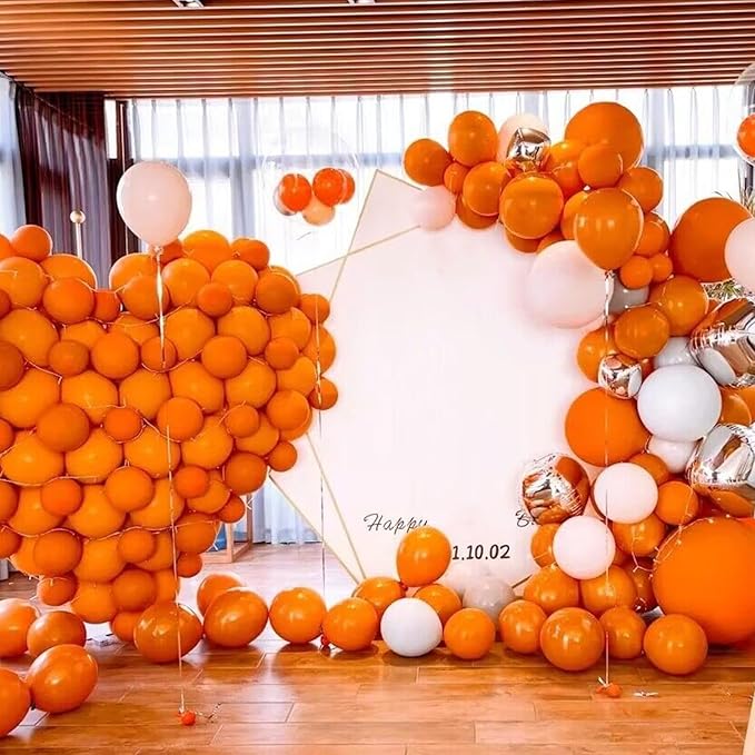 412pcs Orange Balloons 18 12 10 5 Inch Orange Balloon Garland Arch Kit Different Sizes Matte Latex Balloons for Baby Shower Christmas Birthday Festival Happy Fall-Themed Parties Party Decoration