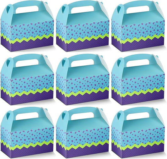 Marspark 24 Pack Monster Themed Cartoon Birthday Party Supplies, Paper Gift Boxes, Cartoon Candy Treat Boxes for Birthday Party Decorations(Purple Pattern)