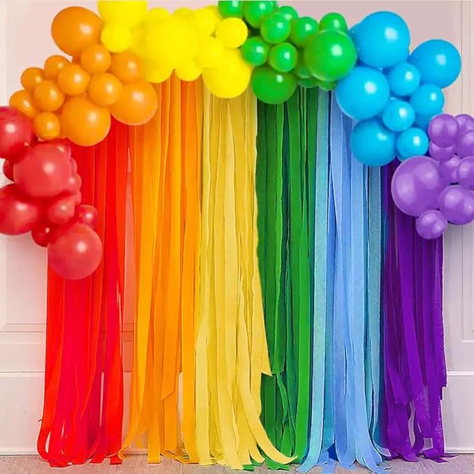 6 Rolls Red Crepe Paper Streamers -Red Streamers for Party Decoration(1.8 Inch x 82 Ft/Roll)
