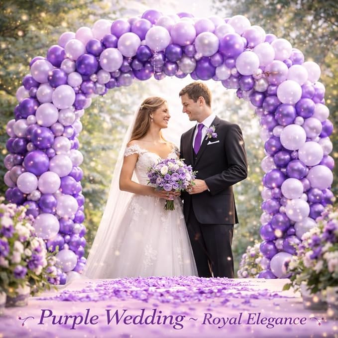 Purple Balloons 100 Pack, 12 Inch Latex Party Balloons, Round Helium Balloons for Graduation Wedding Birthday Halloween Party Decorations