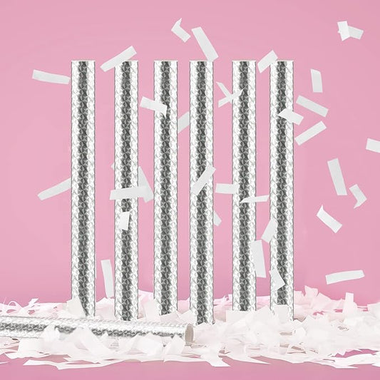 BATTIFE 21Pack White Confetti Wands, 14 Inch Tissue Paper Confetti, Flick Flutter Sticks for Wedding, Celebrations, Anniversary, Birthday, Graduation Party