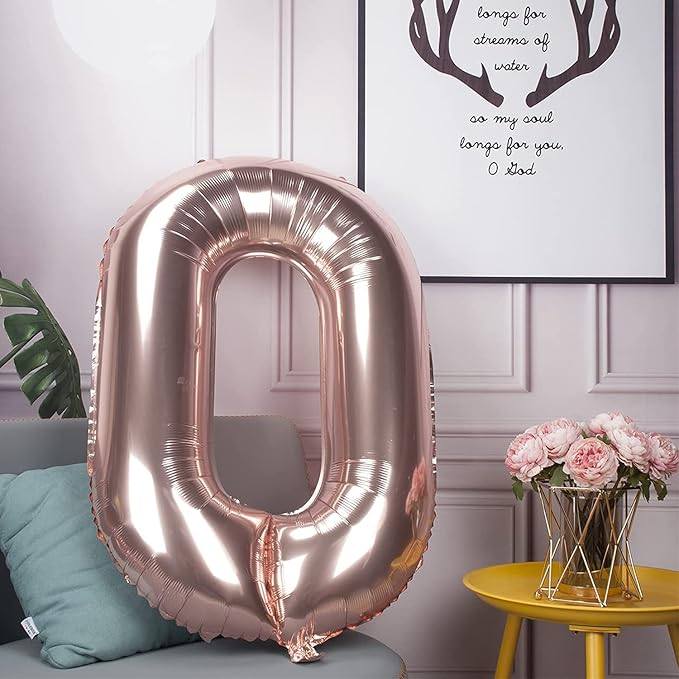 Rose Gold 40 Number Balloons Big Giant Jumbo Large Number 40 Foil Mylar Balloons for Women 40th Birthday Party Anniversary Decorations