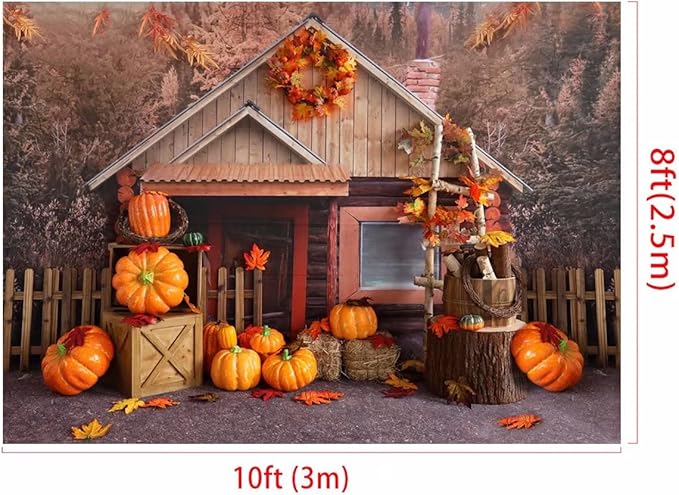 Kate 10x8ft Thanksgiving Backdrop for Photography Fabric Fall Backdrop Baby Shower Birthday Party Decoration