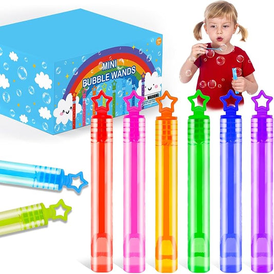 300 Pack Mini Bubble Wands for Kids, Bulk Rainbow Party Favors & Goodie Bag Stuffers Fillers for Toddlers,Prize Box Toys for Graduation Classroom Rewards, Bulk Gifts for Carnival,Parade,Wedding,Pinata