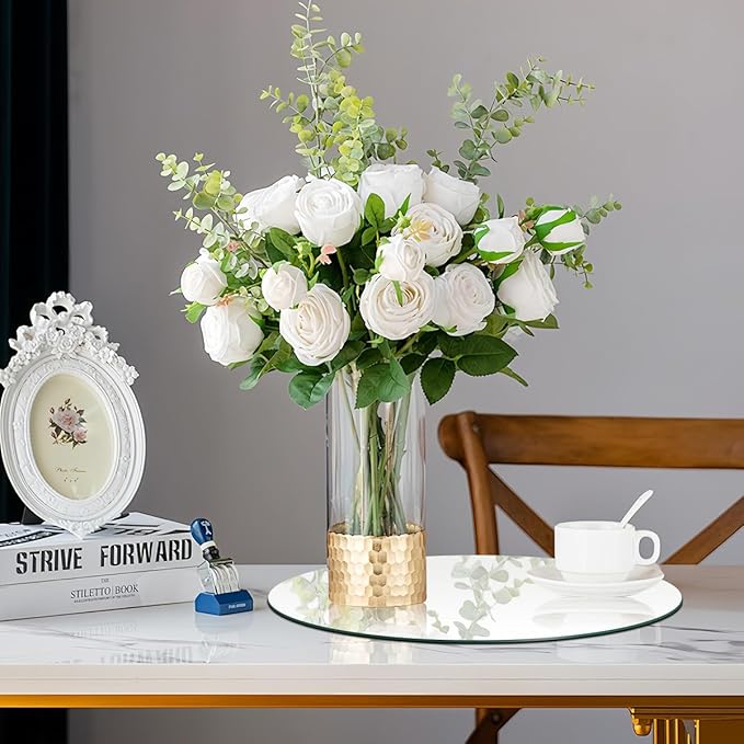 10 Pack Round Mirror Centerpieces for Tables Decorations, 10" Acrylic Circle Mirror Centerpieces Mirror Tray Candle Plate Centerpiece for Wedding Table Centerpieces Decorations Wall Decor