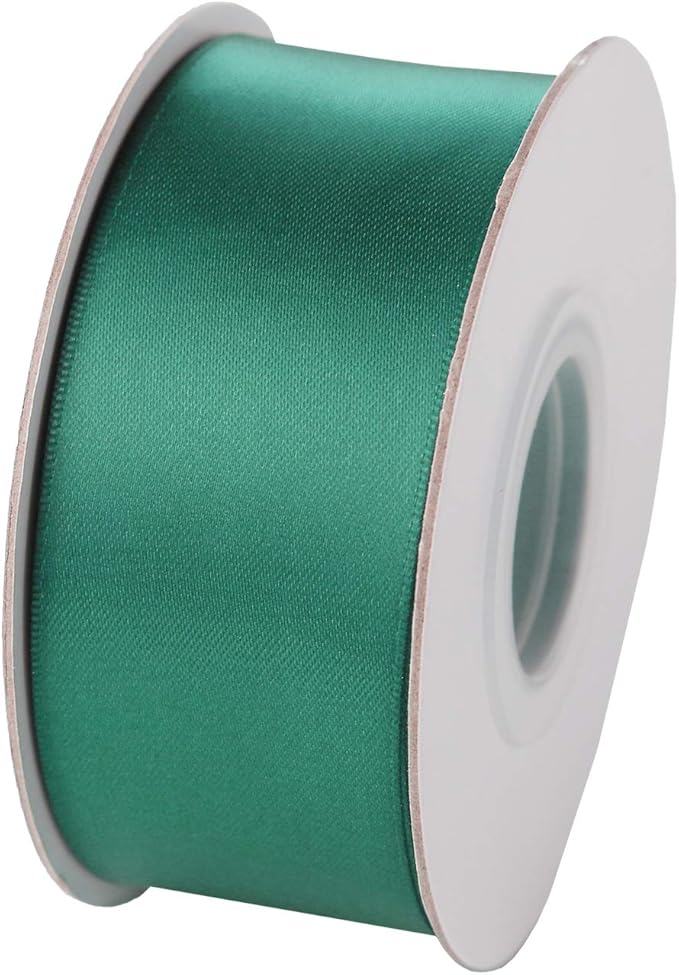 ITIsparkle 11/2" Inch Double Faced Satin Ribbon 25 Yards-Roll Set for Gift Wrapping Party Favor Hair Braids Hair Bow Baby Shower Decoration Floral Arrangement Craft Supplies, Teal Ribbon