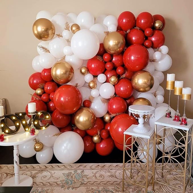 CANREVEL Red Balloons - 100pcs 5/10/12/18 Inch Latex Balloons Garland Arch Kit for Christmas Birthday Party Wedding Valentines Day Baby Shower Party Decoration