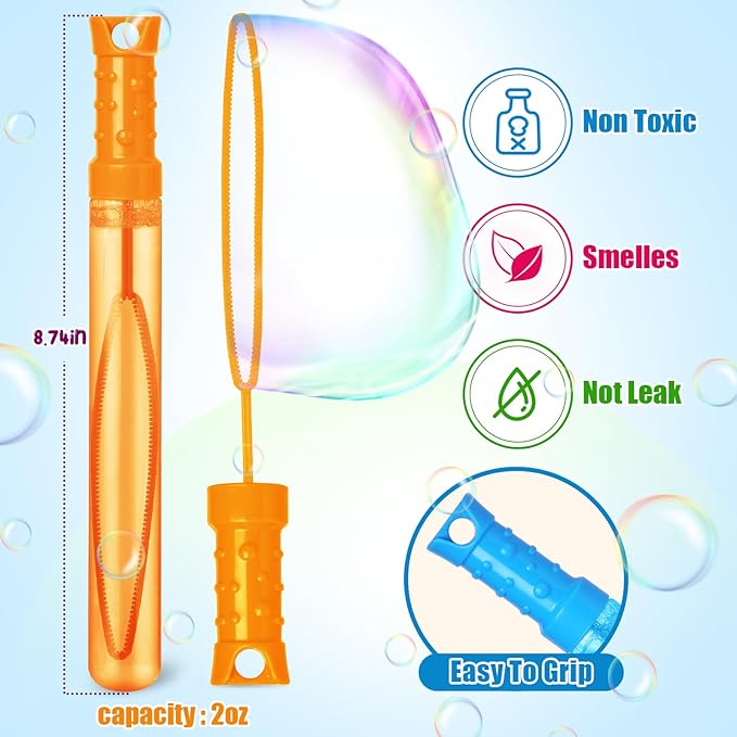 96PCS Bubble Wands for Kids,Bulk Bubble Wand for Kids Party Favor, Bubble Maker for Party Favor,Birthday,Goodie Bags, Wedding, Carnival Prizes, Summer Outdoor Toy Gifts, Assortment 6 Colors