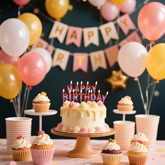 13PCS TNT Themed Letter Candles Happy Birthday Candles for Boys Girls, Craft Pixels Cake Topper, TNT Birthday Cake Decorations,Pixel Birthday Cake Candle,Kids Themed Party Supplies (a Set -13pcs)