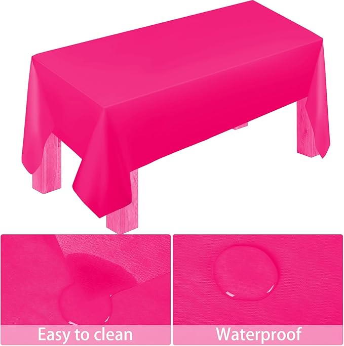 229PCS Hot Pink Party Supplies Set - Paper Disposable Plates Cups Plastic Spoons Forks Knives Napkins Serve 30 Guests