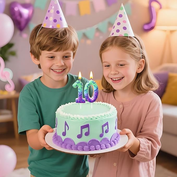 Number 1 Birthday Candle for Cake – Purple Green Gradient Number Candle with Mystic Rune Pattern, Decorative Cake Topper for Anniversary & Celebration