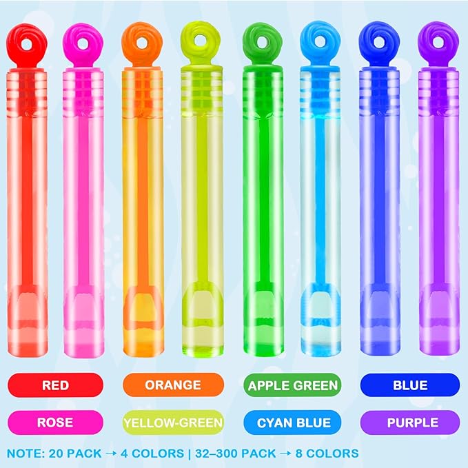 Bubbles Party Favors Supplies for Kids,20-300 Pack Mini Bubble Wand Toy for Toddler, Small Goodie Bag Stuffer Camping Outdoor, Preschool Kindergarten Graduation End of The Year School Students Gifts
