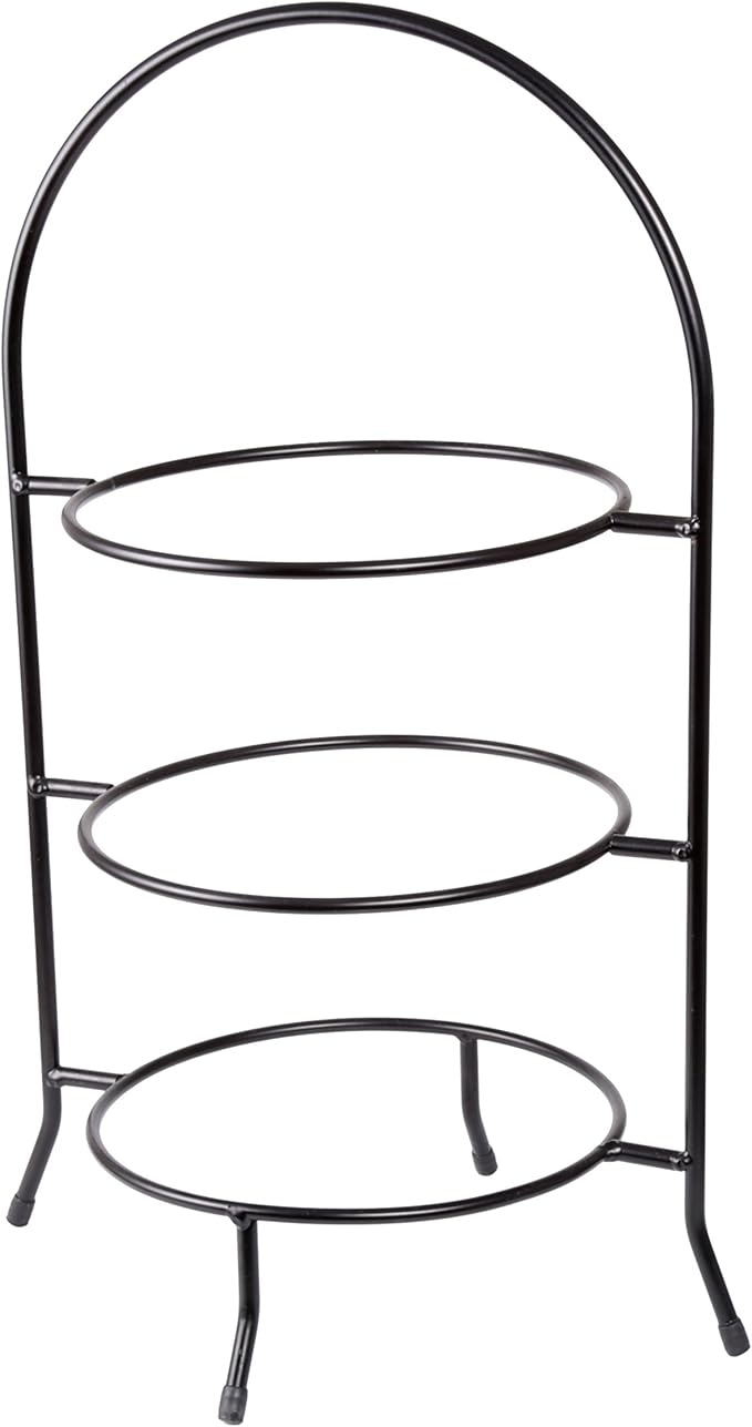 Creative Home Iron Works 3-Tier Metal Dinner Plate Rack Cake Stand Dessert Cupcake Tea Party Serving Platter Stand for Home Gathering Wedding Party, 10.4" L x 12.9" W x 20" H, for 10 Inch Plate Only