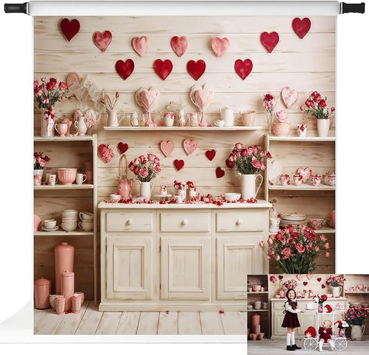 Kate Kitchen Photography Backdrop Children Sweet Kitchen Photo Background Birthday Party Photo Booth Props, 10x10ft