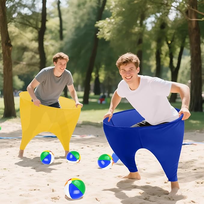 Granny Pants Yard Game Freaky Party Games Pants with Bouncy Balls and Air Pump Oversized Granny Pants Outdoor Game for Adults and Family Interactive Throwing Game for Group Gatherings