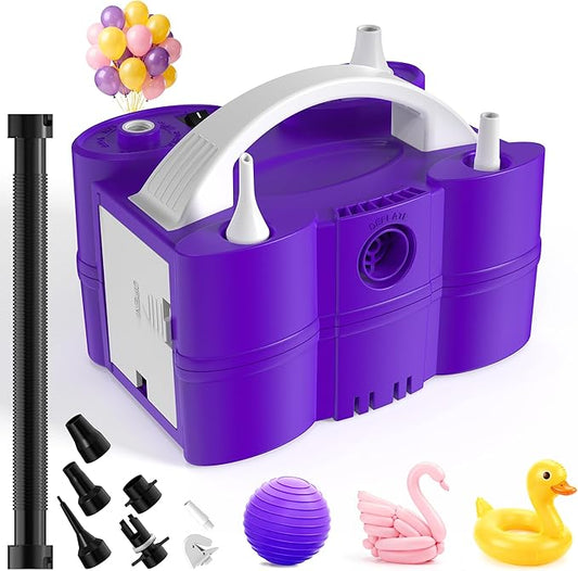 Balloon Pump Electric, 3-in-1 Portable Air Pump for Balloons and Inflatables, Fast Inflator Deflator for Pool Floats, Air Mattress, Birthday Party Decorations