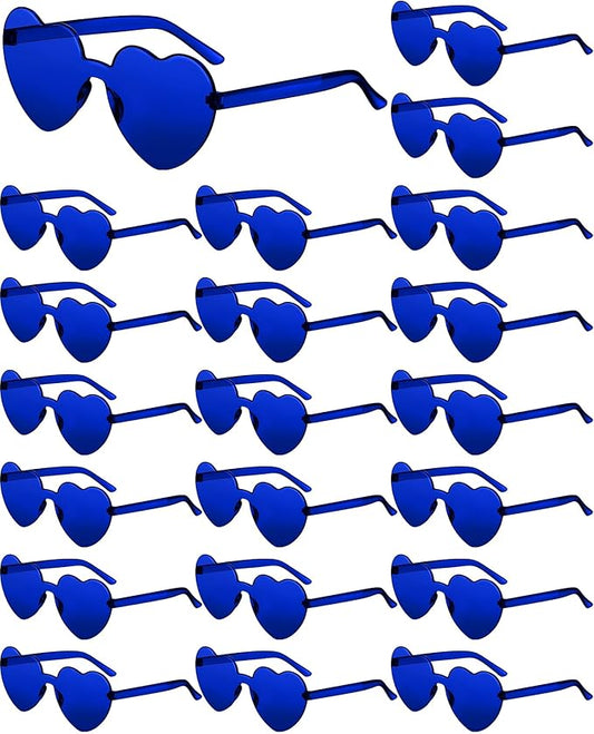 Frienda 20 Pairs Heart Shaped Sunglasses Rimless Candy Color Glasses for Women Men Party Favor
