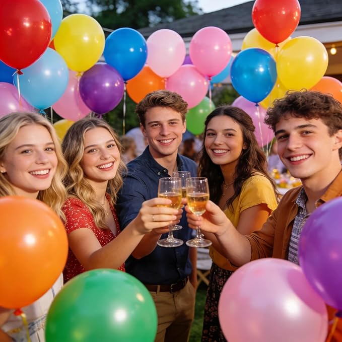 KUULBELA Rainbow Balloons 110 Pack 12 Inch Assorted Color Ballons Helium Latex Balloons for Birthday Wedding Party Balloons for Kid's-Multi.