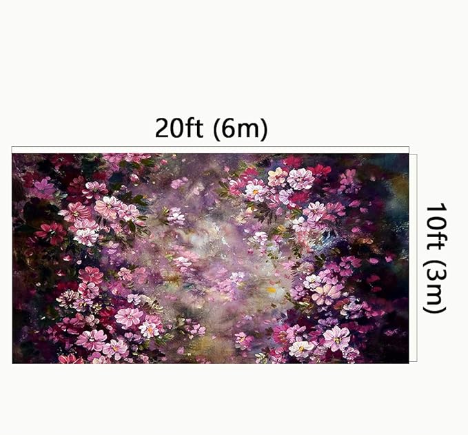 Kate 20x10ft Microfiber Spring Abstract Backdrops for Photography Painting Pink Flowers Photo Background Lovers Wedding Decoration Props Backdrop