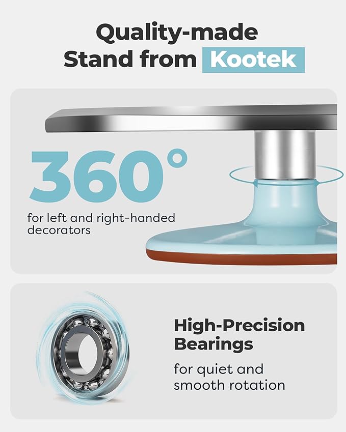 Kootek Aluminium Alloy Revolving Cake Stand 12 Inch Rotating Cake Turntable for Cake, Cupcake Decorating Supplies for Mother's Day