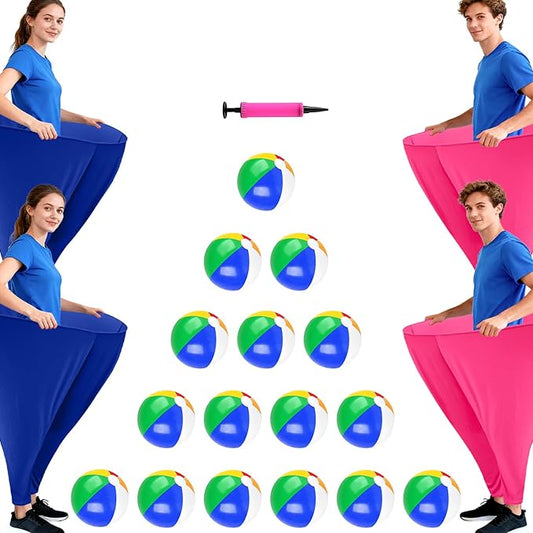 Granny Pants Yard Game Freaky Party Games Pants with Bouncy Balls and Air Pump Oversized Granny Pants Outdoor Game for Adults and Family Interactive Throwing Game for Group Gatherings