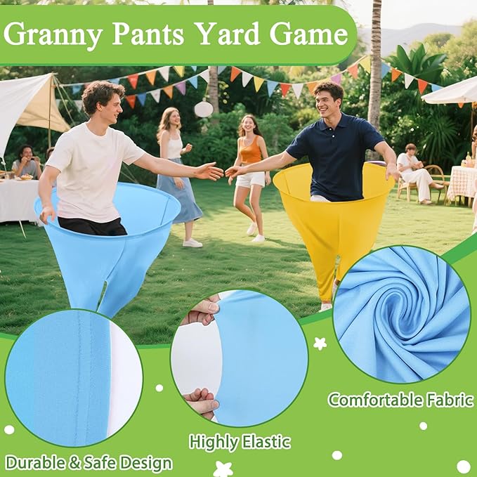 Granny Pants Yard Game Freaky Party Games Pants with Bouncy Balls and Air Pump Oversized Granny Pants Outdoor Game for Adults and Family Interactive Throwing Game for Group Gatherings