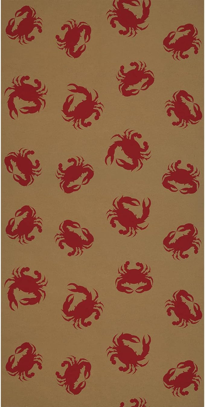 Beistle 24" x 50' Nautical Theme Crab Print Kraft Paper Table Roll, Luau Party Supplies Tablecovers