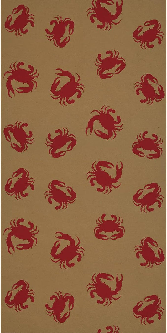 Beistle 24" x 50' Nautical Theme Crab Print Kraft Paper Table Roll, Luau Party Supplies Tablecovers