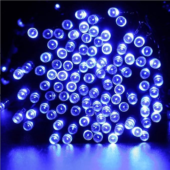 Fairy Lights Outdoor String Lights 33ft 100 LED with Memory Modes Controller, Extendable Christmas Lights Decorations for Wedding, Ramadan, Christmas, Valentine, Party, Patio, Indoor Outdoor (Blue)