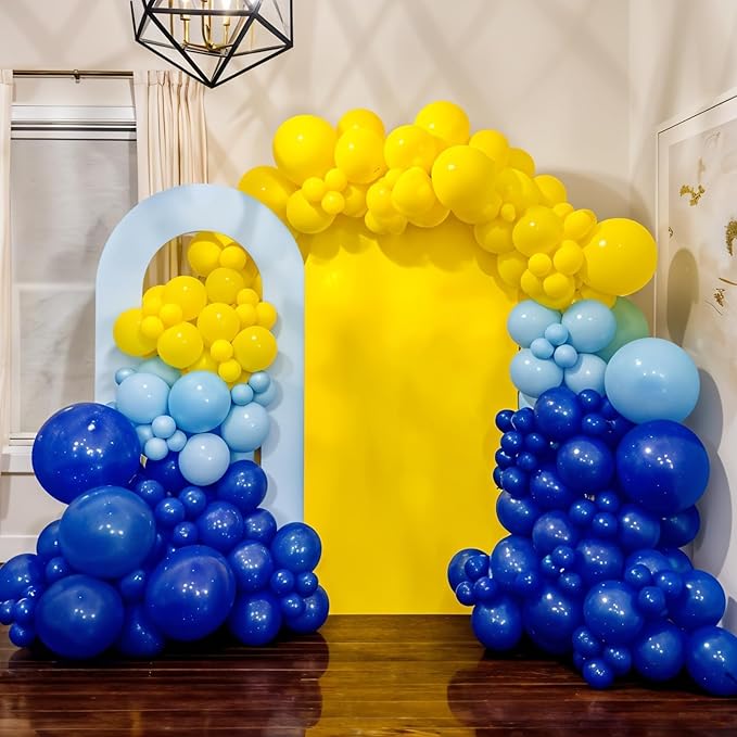 Yellow Blue White Balloon Arch Kit,Balloons Garland Kit with Star Balloons for Birthday Baby Shower Party Supplies