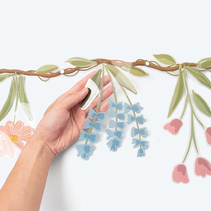 Cheerland 3pcs Flower Banner Wildflower Garland Floral for Enchanted Garden Theme Bridal Shower Wedding Birthday Baby Bloom Fairy Tale Woodland Grad in Bloom Cottagecore Graduation Party Decorations