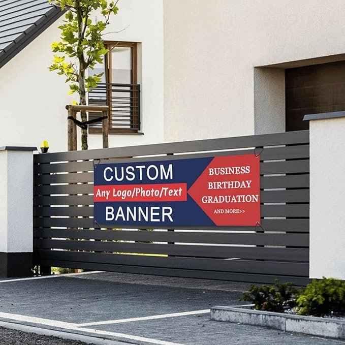 Custom Banners and Signs Customize Outdoor with Picture Photo Logo Text Personalized Horizontal Banner for Business Parties Birthday Graduation Wedding Christmas 3'x3'