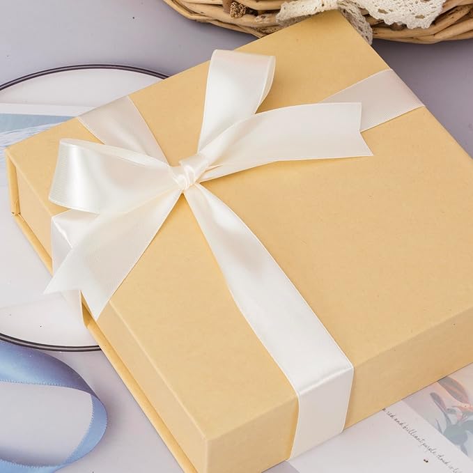 YASEO 1 Inch Ivory Solid Satin Ribbon, 50 Yards Craft Fabric Ribbon for Gift Wrapping Floral Bouquets Wedding Party Decoration