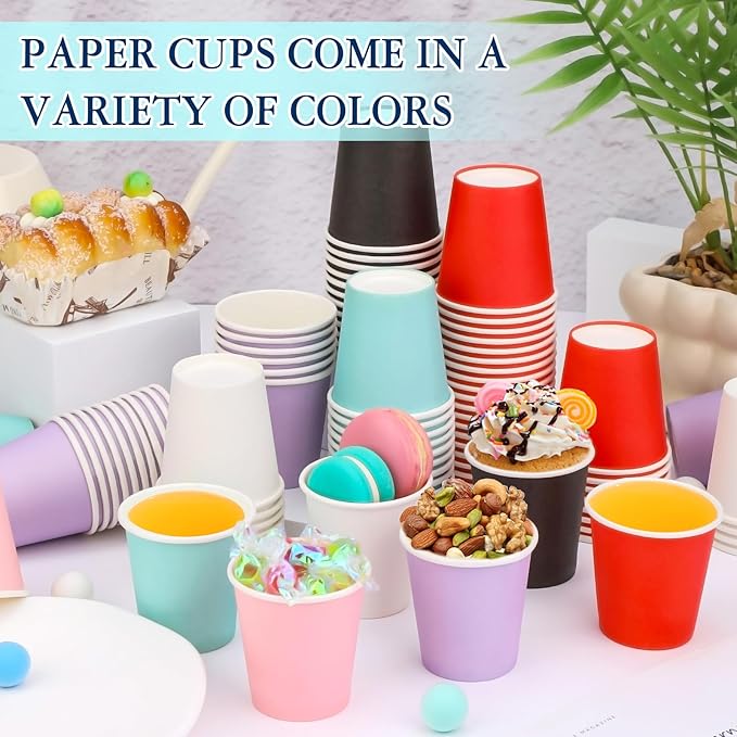 100 pack 3 oz Bathroom Cups, Disposable Paper Cups, Mouthwash Paper Cups, Small Paper cups for Bathroom, Mouthwash, Espresso Cup Suitable for Home, Party, Picnic