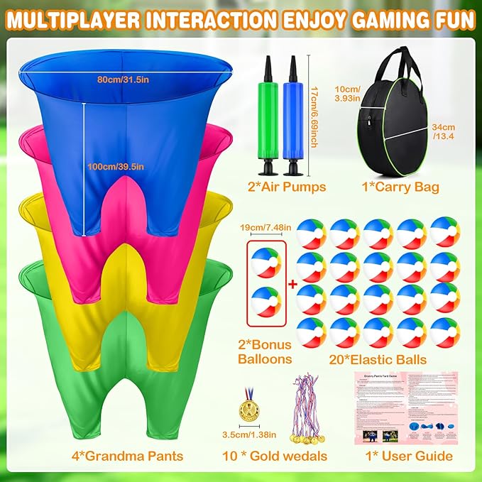 Granny Pants Yard Game for Kids & Adults- Giant Outdoor Carnival Game for Family Parties, Company Team Building, Backyard, Lawn Reunion Fun